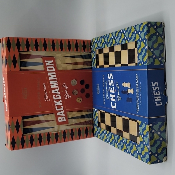 Wooden games chess & backgammon - Picture 1 of 5